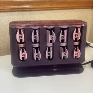 Remington Hot Rollers With Clips On & Off Light Purple Case Unused!